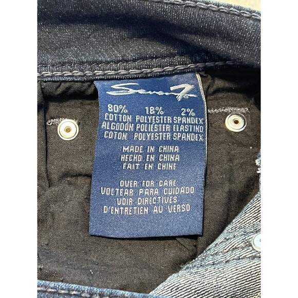 Seven7 Rocker Womens Slim Jeans Size 8 Dark Blue Rhinestones on Back Pockets - Picture 10 of 10